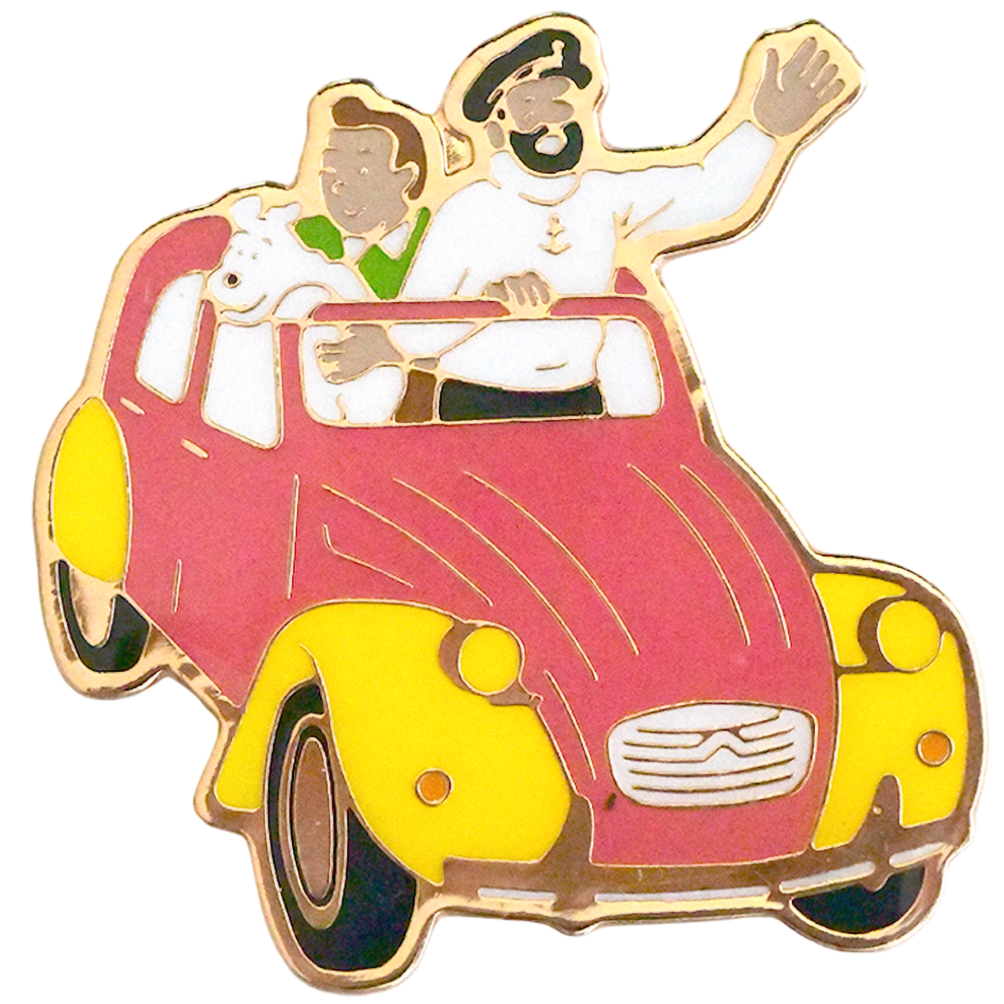 Tintín + Milú + Capitán Haddock + Citroën 2CV