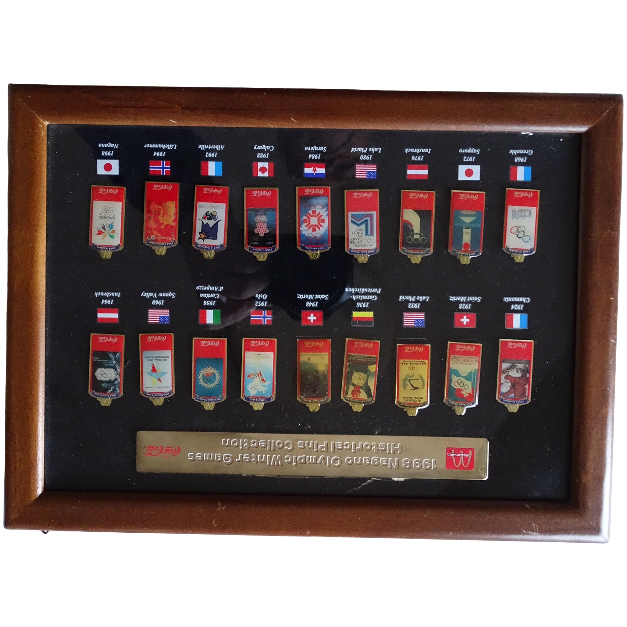 Coca-Cola + McDonald's + Olympic Winter games Historical Pins Collection
