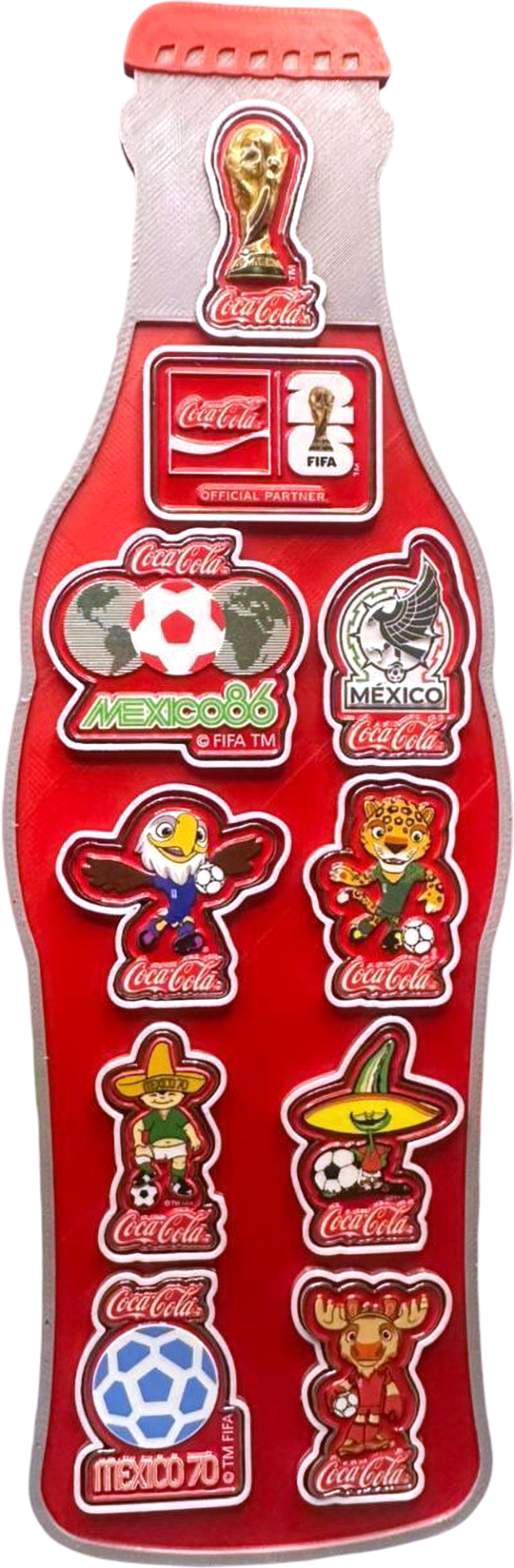 expositor pins coca cola wc 26 fifa 1